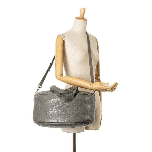 BALENCIAGA Gray Leather Shoulder Bag - Picture 7 of 7